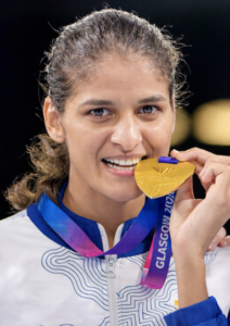 Jasmine Lamboria with her gold medal